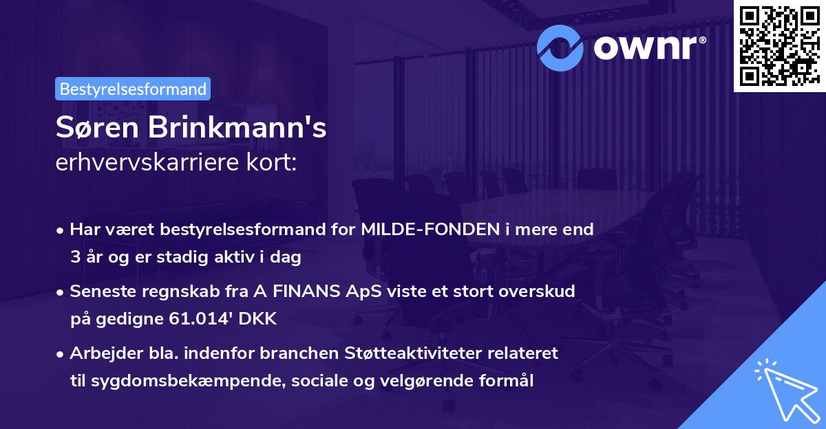 Søren Brinkmann's erhvervskarriere kort