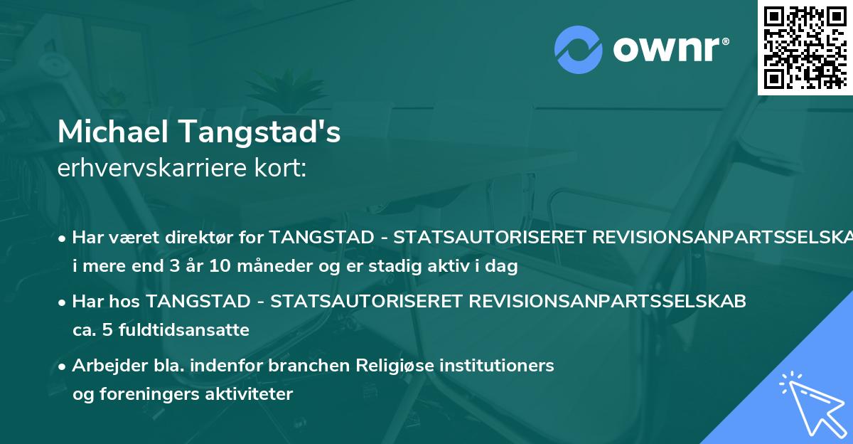 Michael Tangstad's erhvervskarriere kort