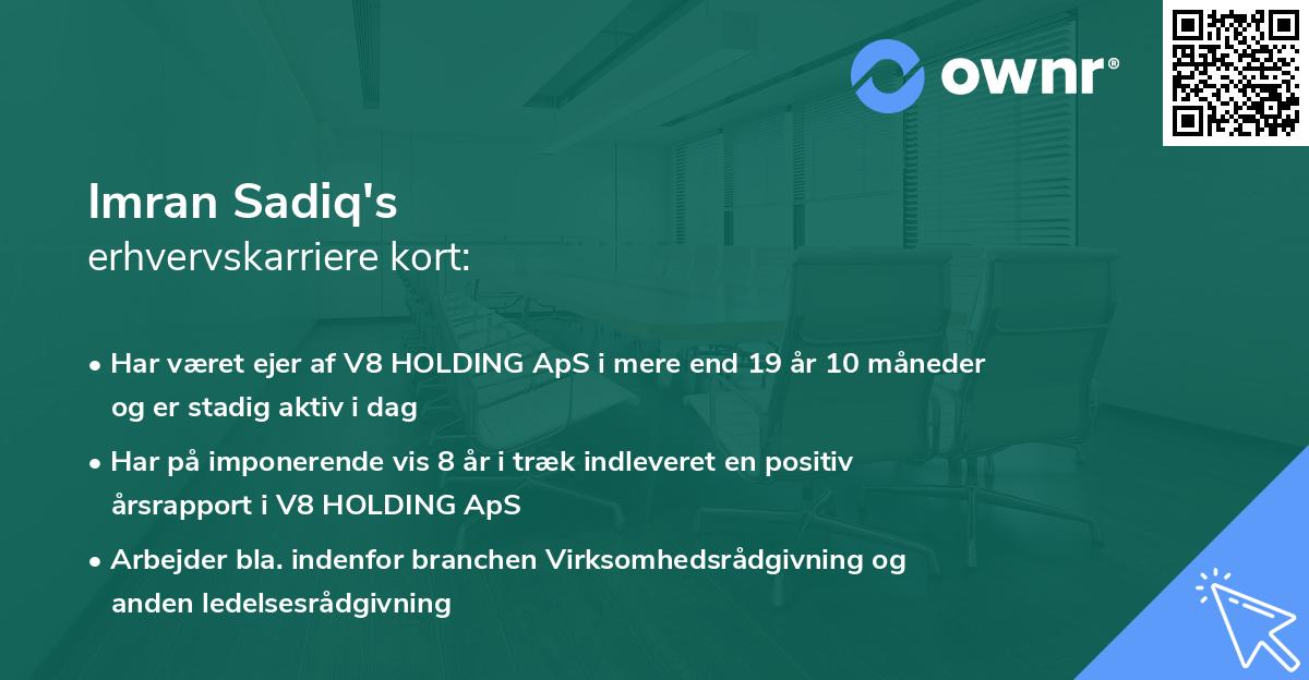 Imran Sadiq's erhvervskarriere kort