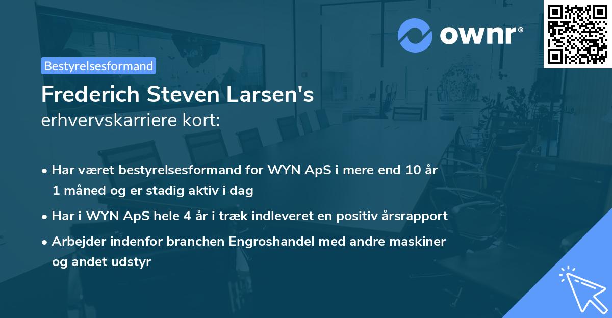 Frederich Steven Larsen's erhvervskarriere kort