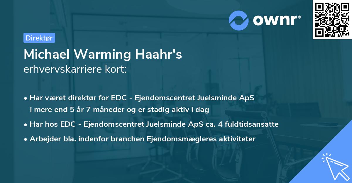 Michael Warming Haahr's erhvervskarriere kort