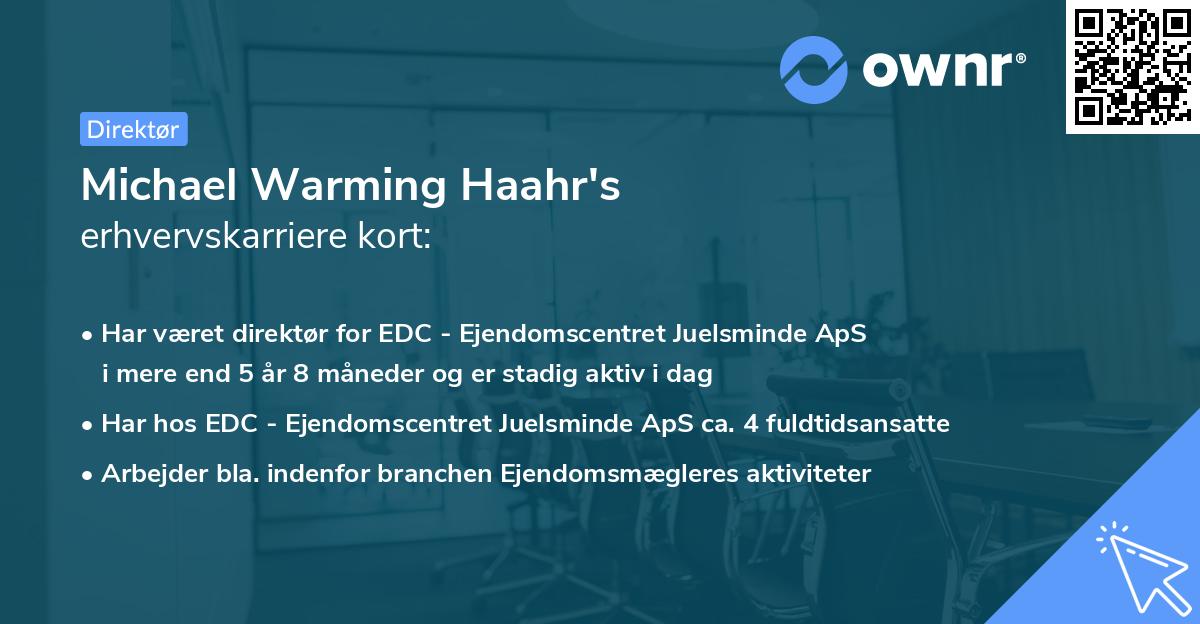 Michael Warming Haahr's erhvervskarriere kort