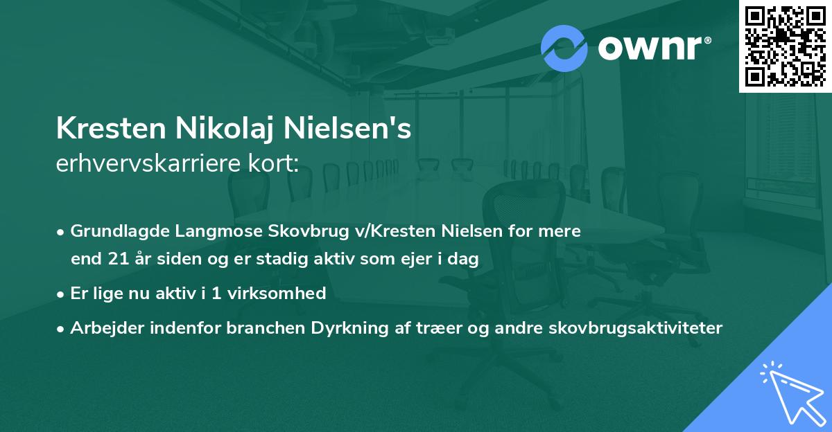 Kresten Nikolaj Nielsen's erhvervskarriere kort