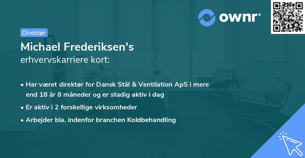 Michael Frederiksen's erhvervskarriere kort