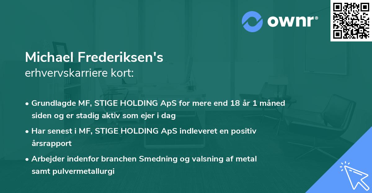 Michael Frederiksen's erhvervskarriere kort
