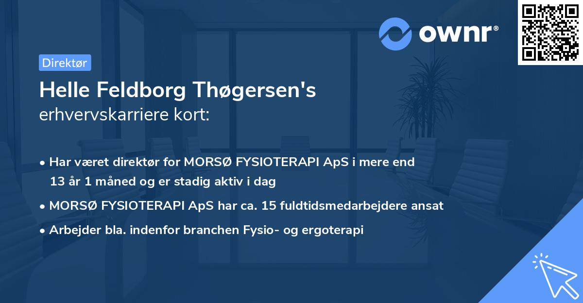 Helle Feldborg Thøgersen's erhvervskarriere kort