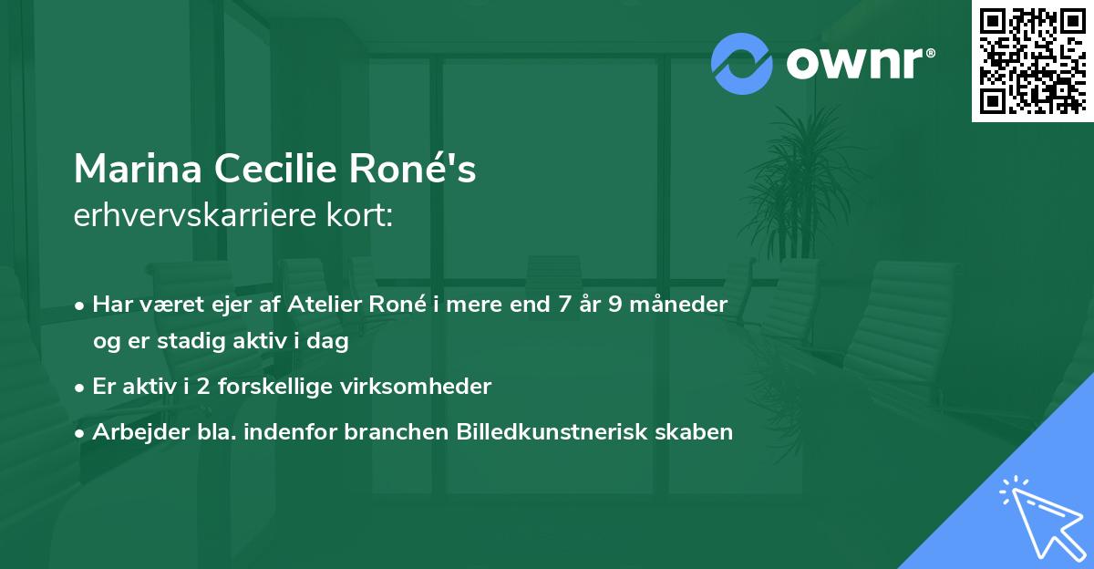 Marina Cecilie Roné's erhvervskarriere kort