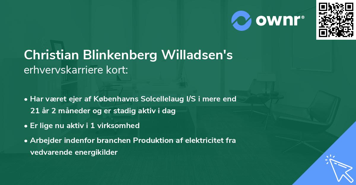 Christian Blinkenberg Willadsen's erhvervskarriere kort
