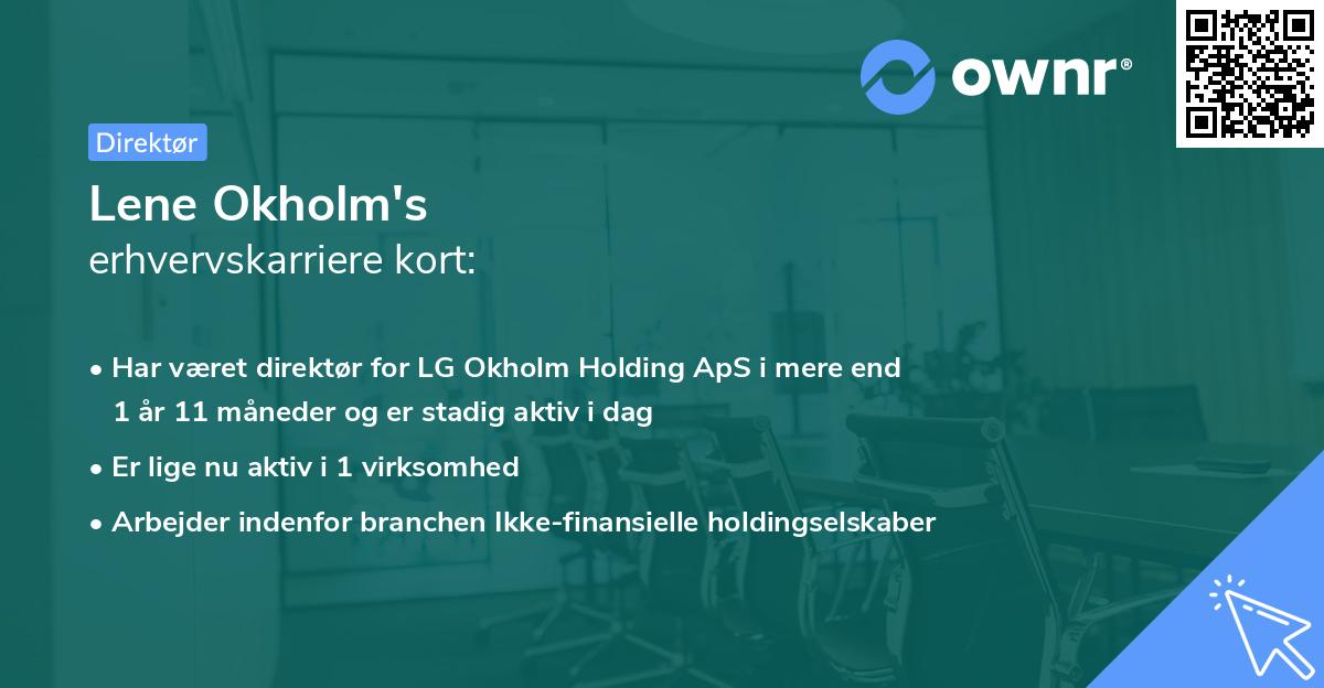 Lene Okholm's erhvervskarriere kort