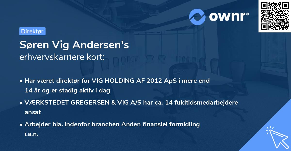 Søren Vig Andersen's erhvervskarriere kort