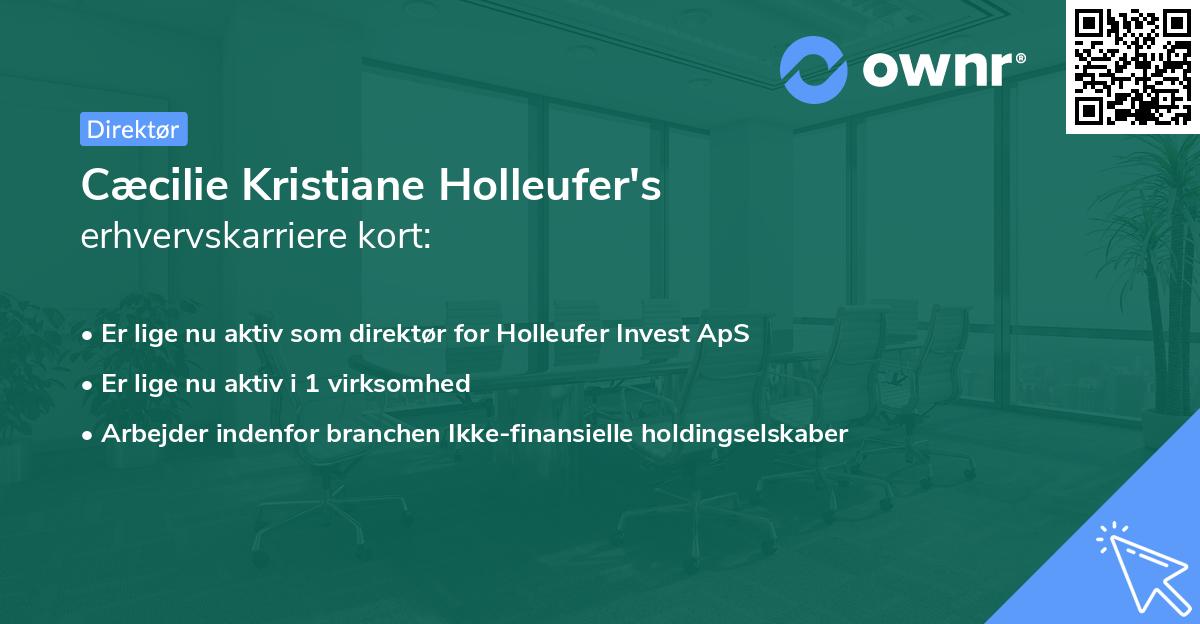 Cæcilie Kristiane Holleufer's erhvervskarriere kort