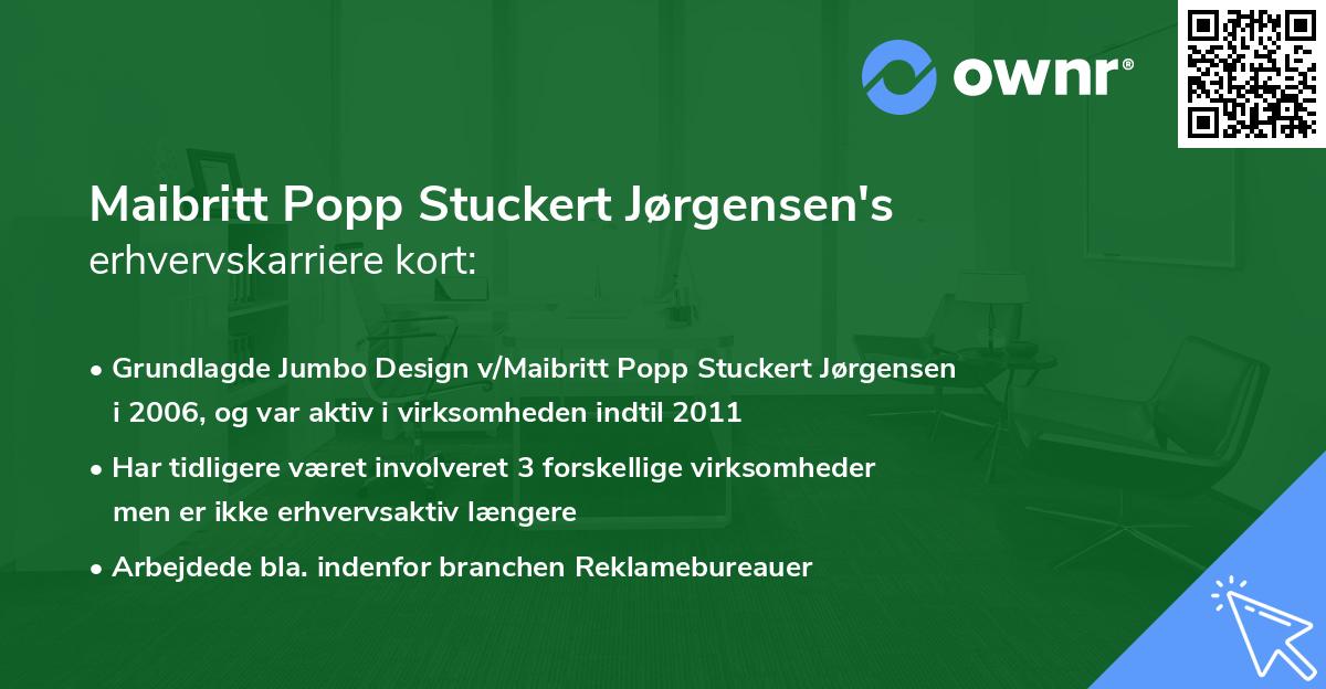 Maibritt Popp Stuckert Jørgensen's erhvervskarriere kort
