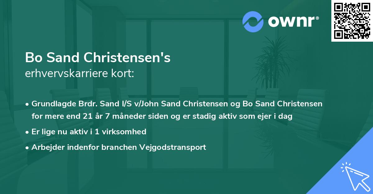 Bo Sand Christensen's erhvervskarriere kort
