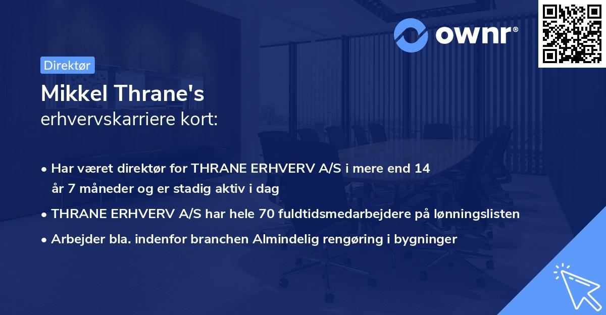 Mikkel Thrane's erhvervskarriere kort