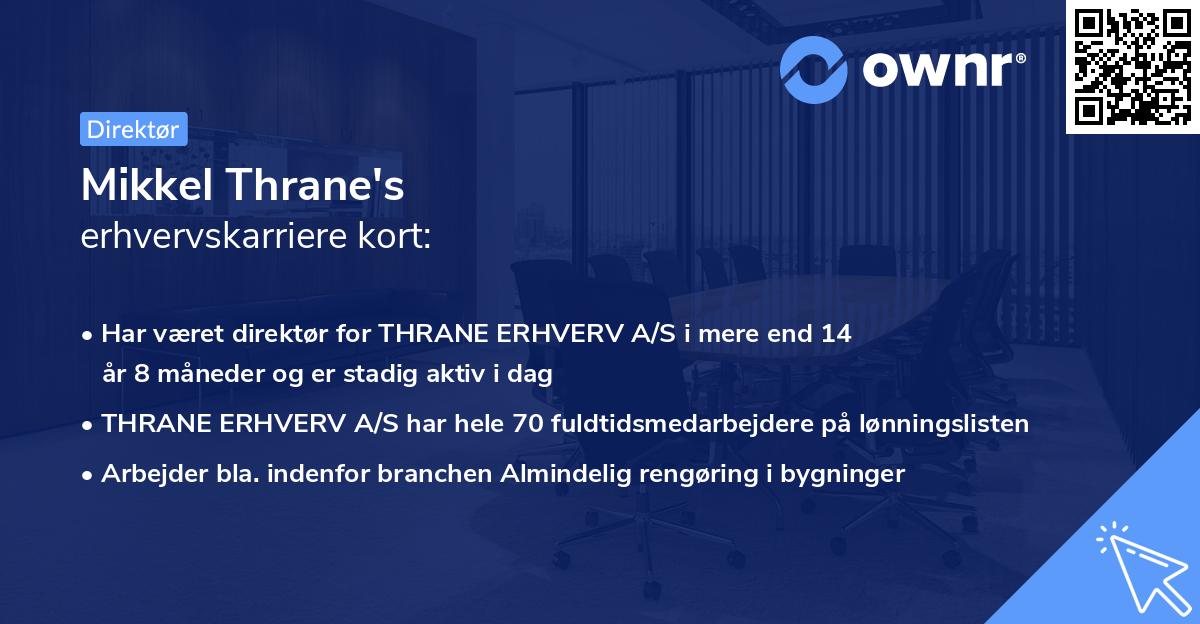 Mikkel Thrane's erhvervskarriere kort