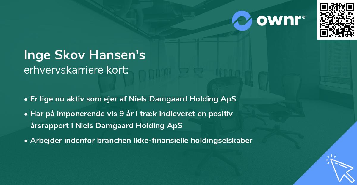 Inge Skov Hansen's erhvervskarriere kort