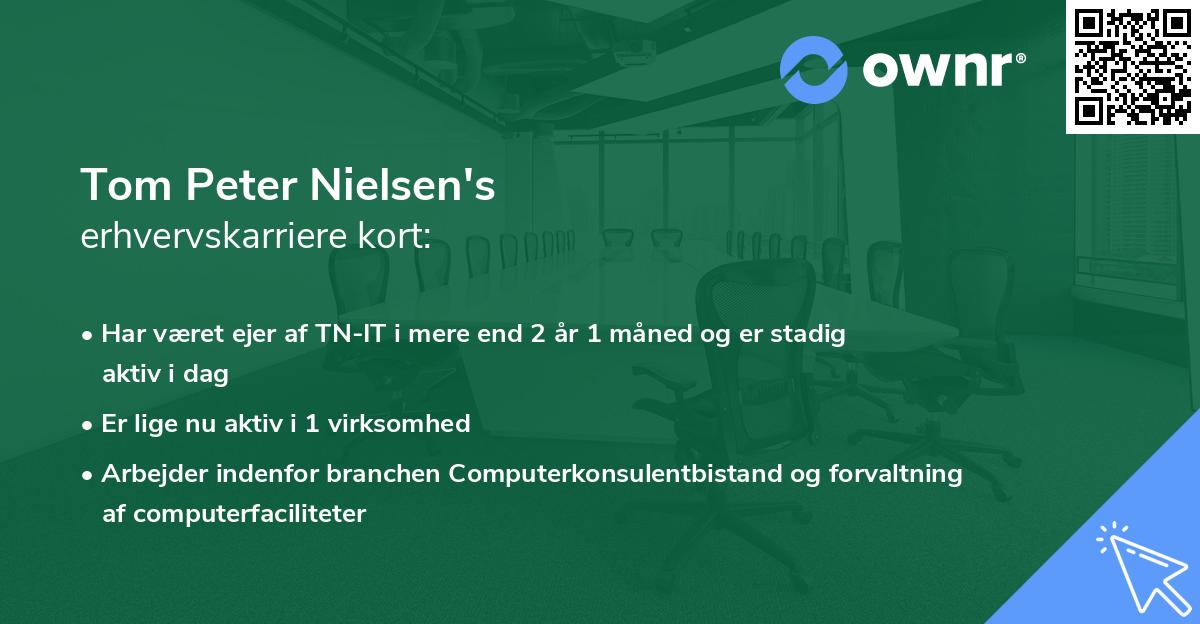 Tom Peter Nielsen's erhvervskarriere kort