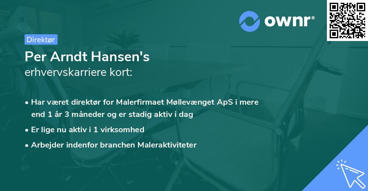 Per Arndt Hansen's erhvervskarriere kort
