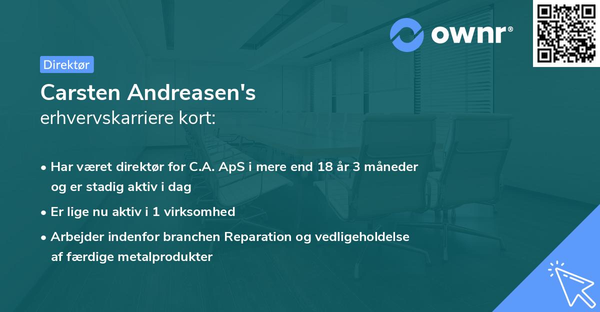 Carsten Andreasen's erhvervskarriere kort
