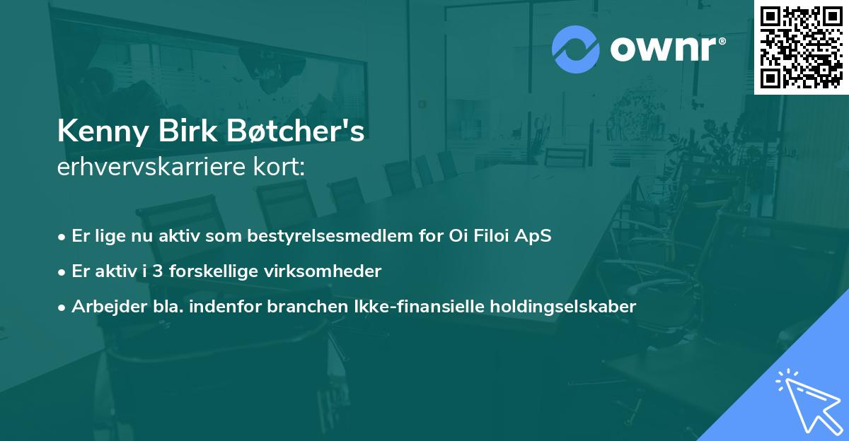 Kenny Birk Bøtcher's erhvervskarriere kort