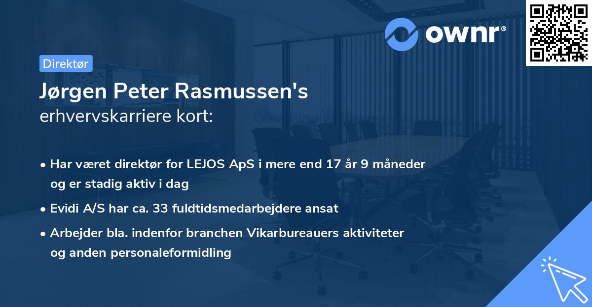 Jørgen Peter Rasmussen's erhvervskarriere kort