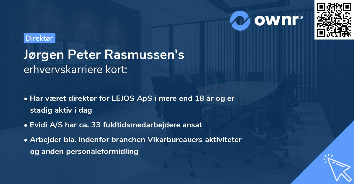 Jørgen Peter Rasmussen's erhvervskarriere kort