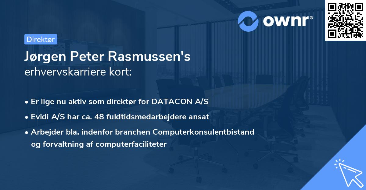 Jørgen Peter Rasmussen's erhvervskarriere kort