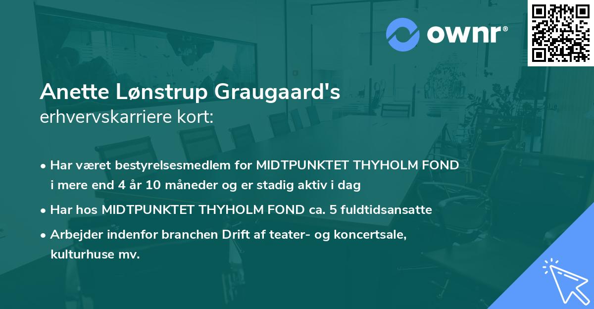 Anette Lønstrup Graugaard's erhvervskarriere kort
