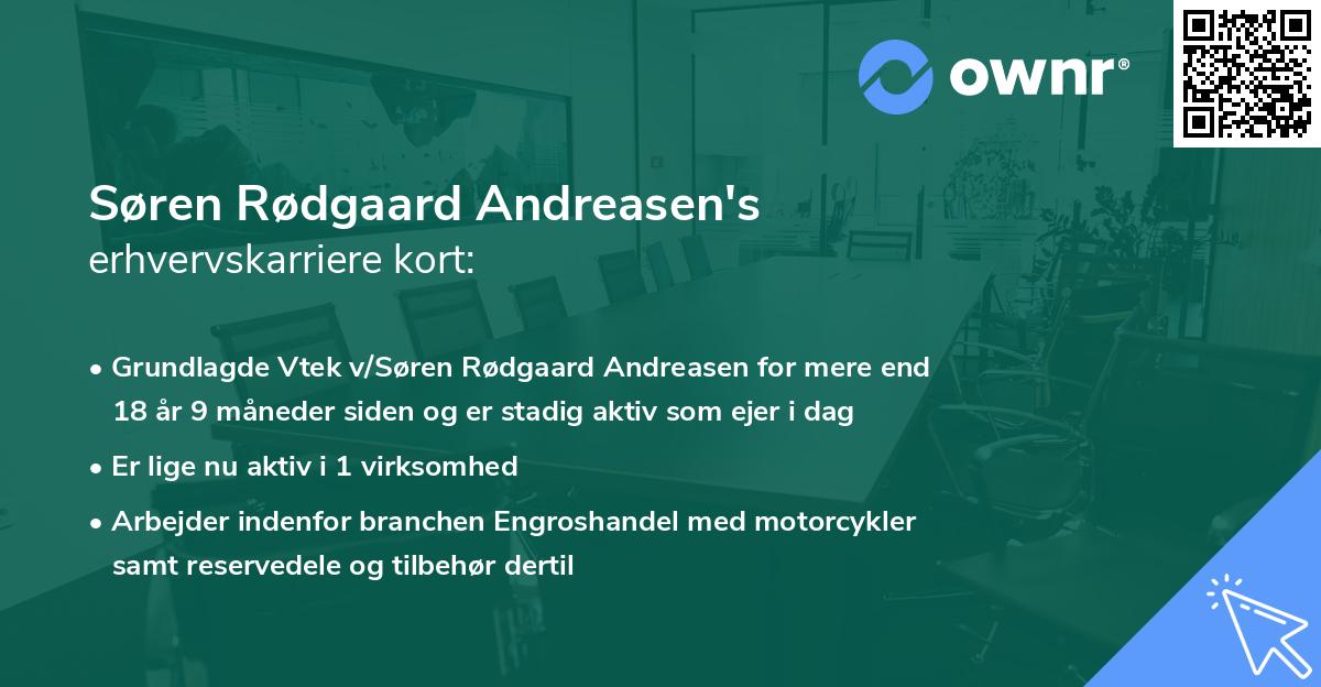 Søren Rødgaard Andreasen's erhvervskarriere kort