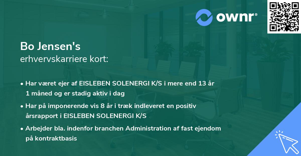 Bo Jensen's erhvervskarriere kort