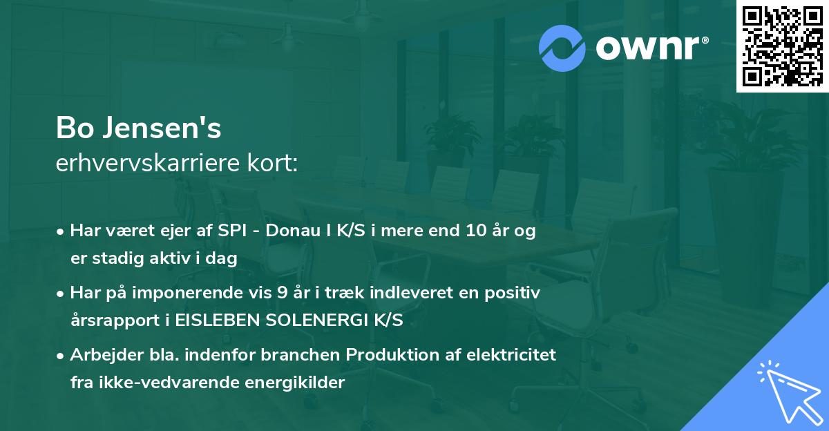 Bo Jensen's erhvervskarriere kort