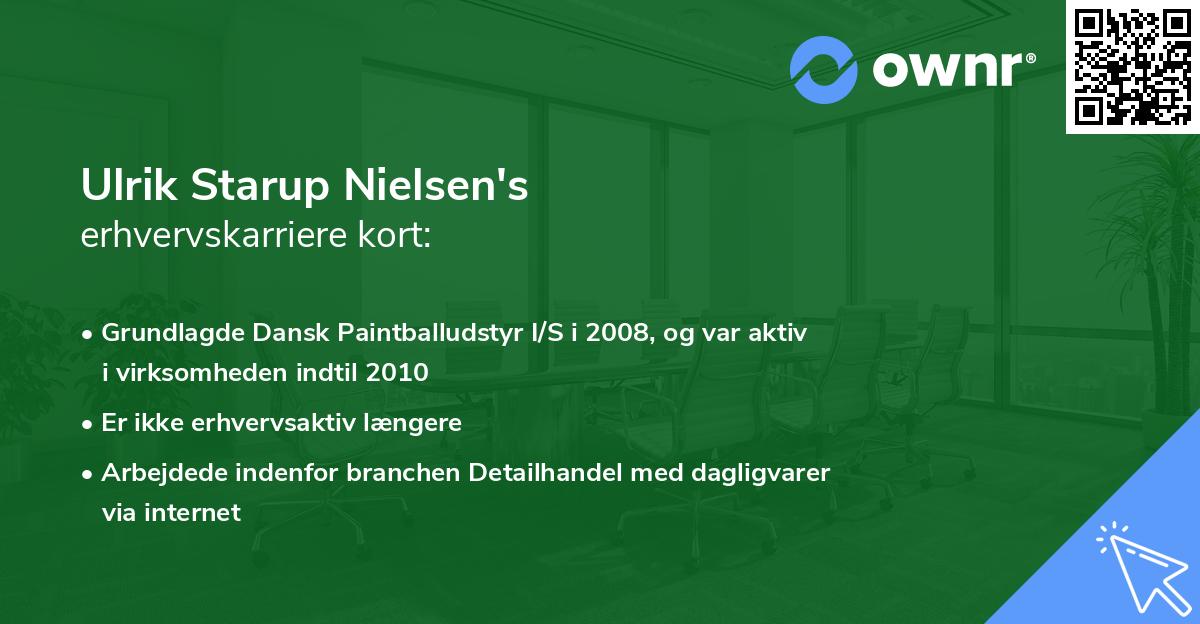 Ulrik Starup Nielsen's erhvervskarriere kort