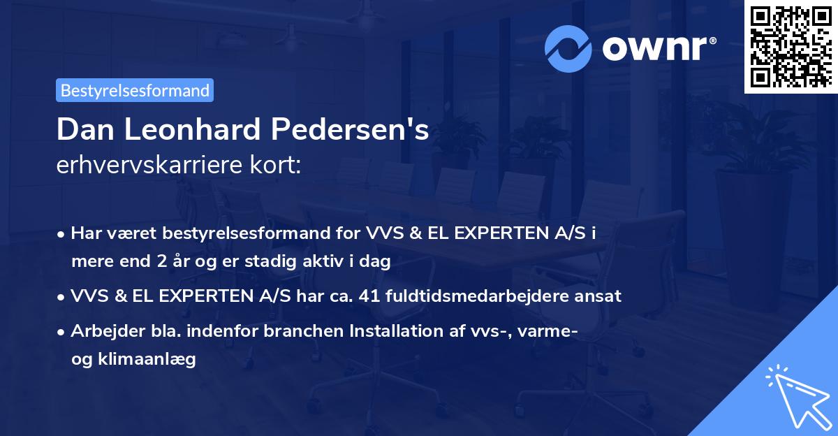 Dan Leonhard Pedersen's erhvervskarriere kort