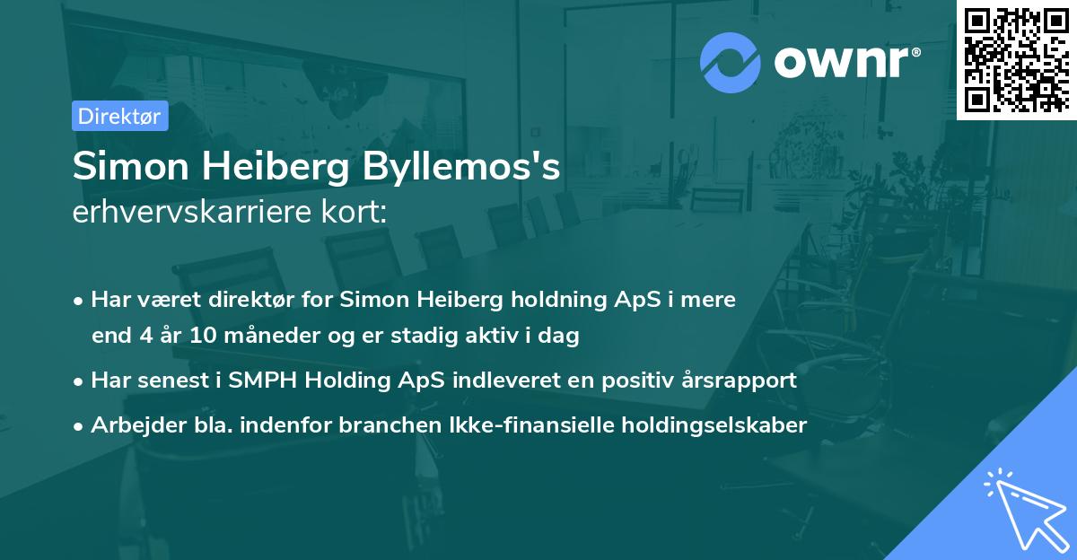 Simon Heiberg Byllemos's erhvervskarriere kort