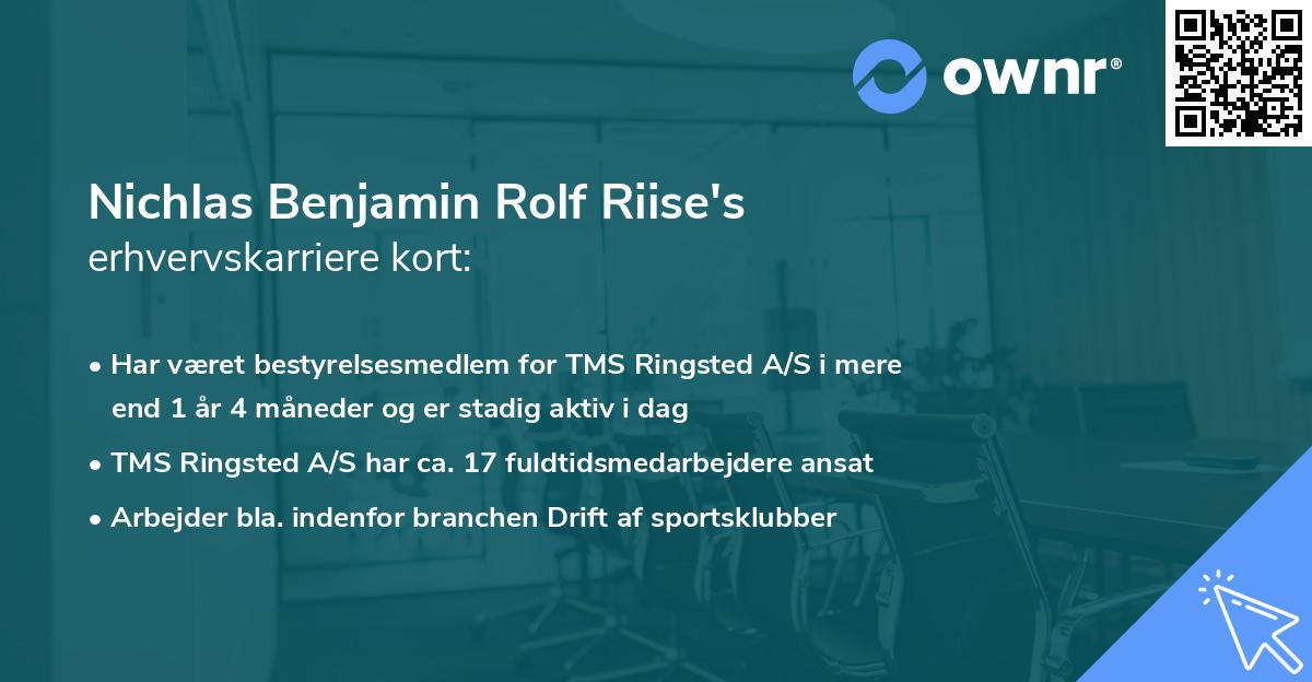 Nichlas Benjamin Rolf Riise's erhvervskarriere kort