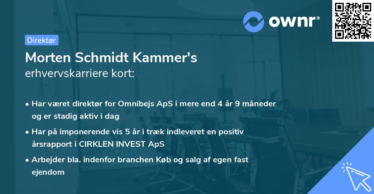 Morten Schmidt Kammer's erhvervskarriere kort