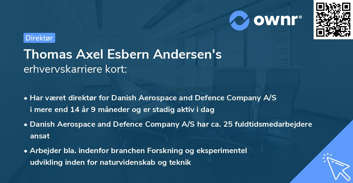 Thomas Axel Esbern Andersen's erhvervskarriere kort