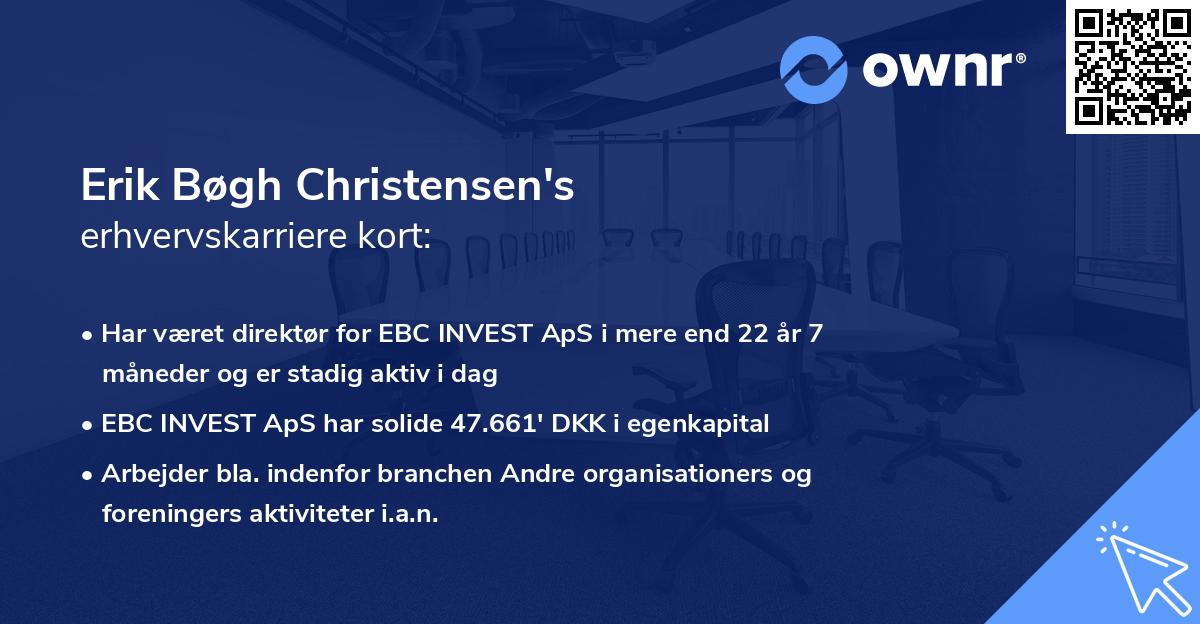 Erik Bøgh Christensen's erhvervskarriere kort