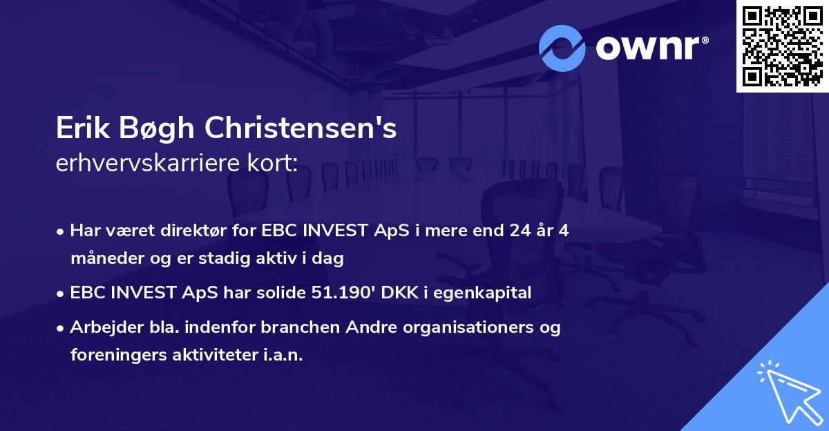 Erik Bøgh Christensen's erhvervskarriere kort