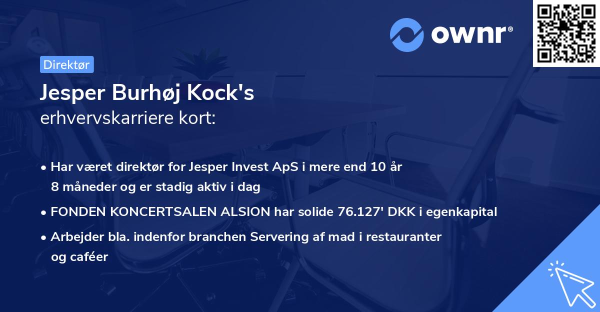 Jesper Burhøj Kock's erhvervskarriere kort