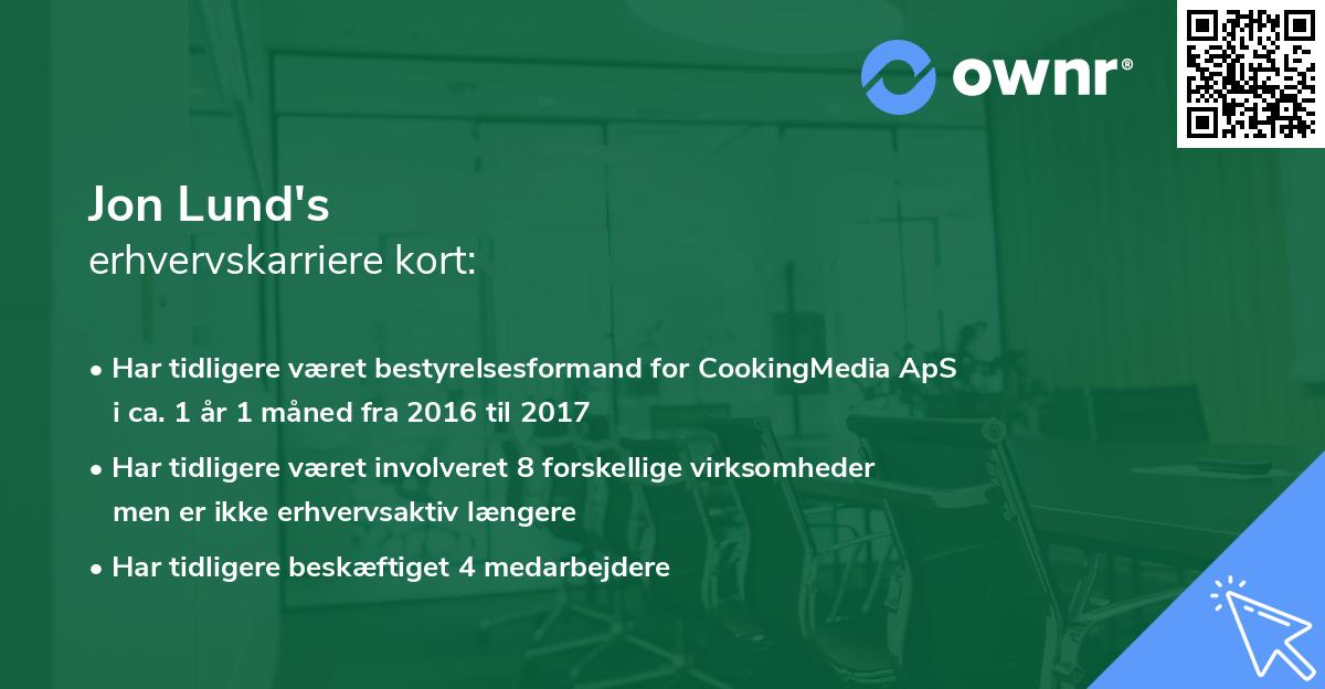 Jon Lund's erhvervskarriere kort