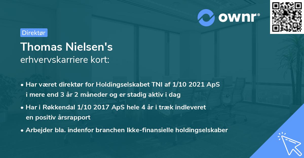 Thomas Nielsen's erhvervskarriere kort