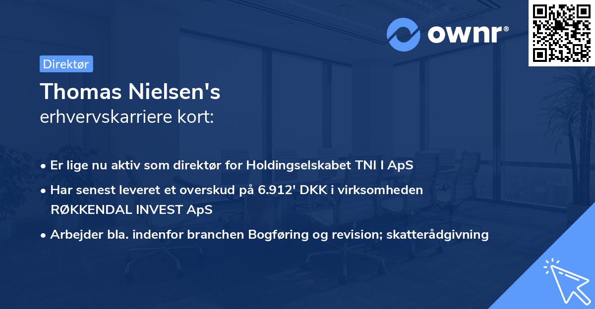 Thomas Nielsen's erhvervskarriere kort