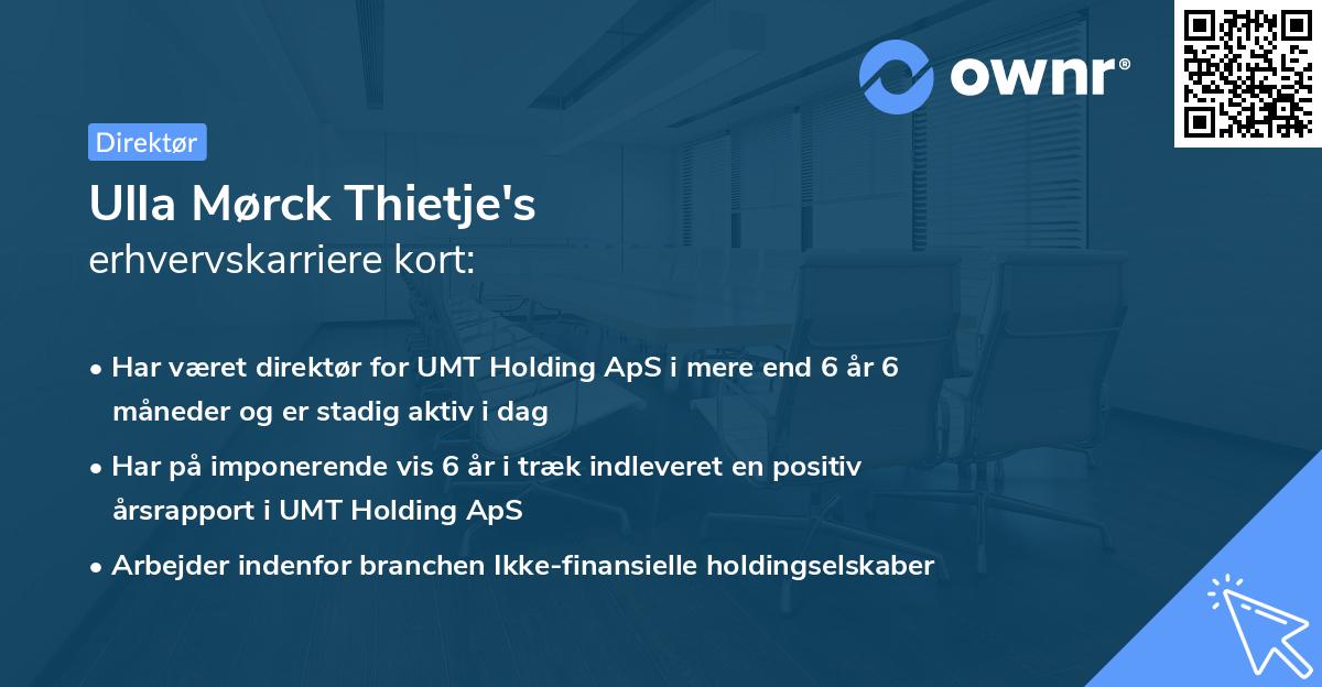 Ulla Mørck Thietje's erhvervskarriere kort
