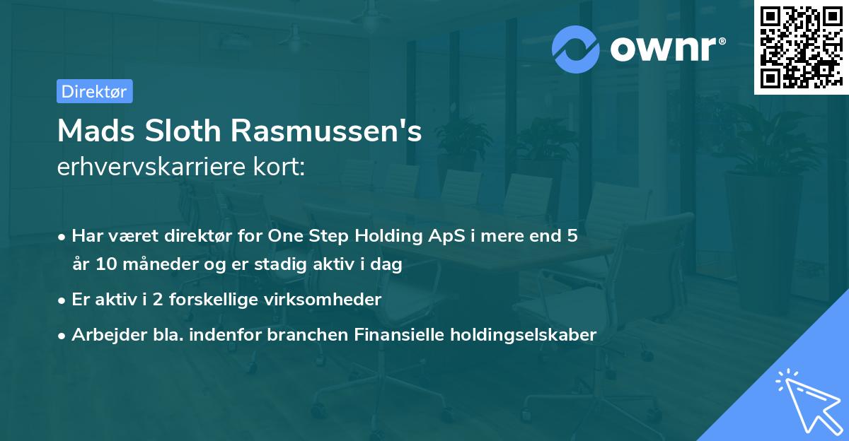Mads Sloth Rasmussen's erhvervskarriere kort