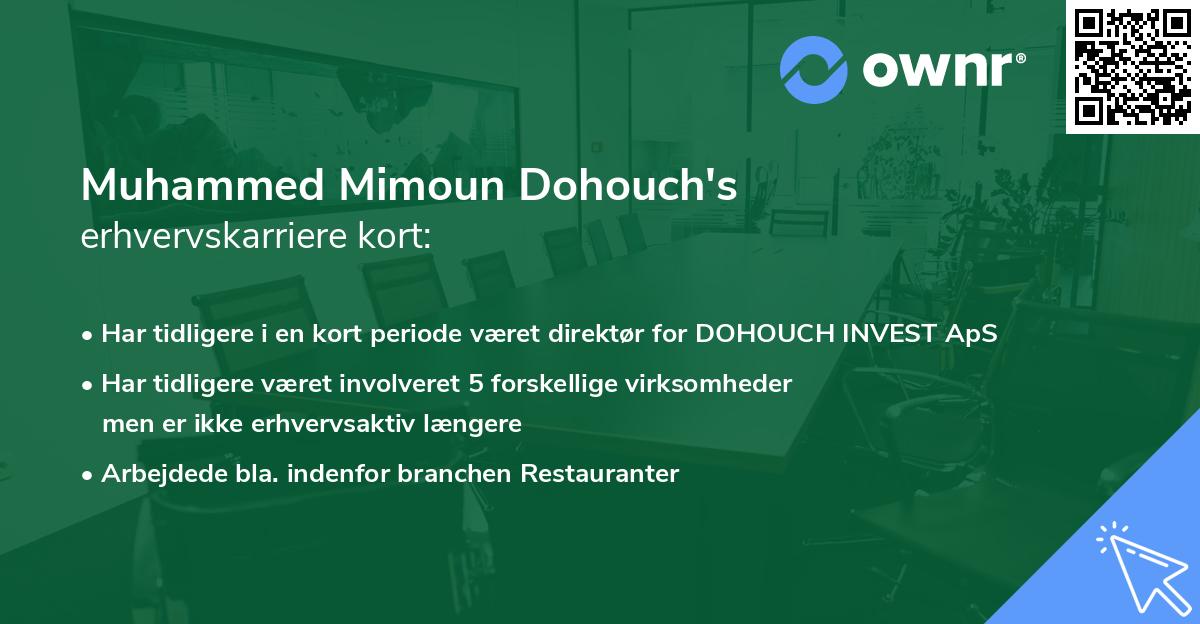 Muhammed Mimoun Dohouch's erhvervskarriere kort