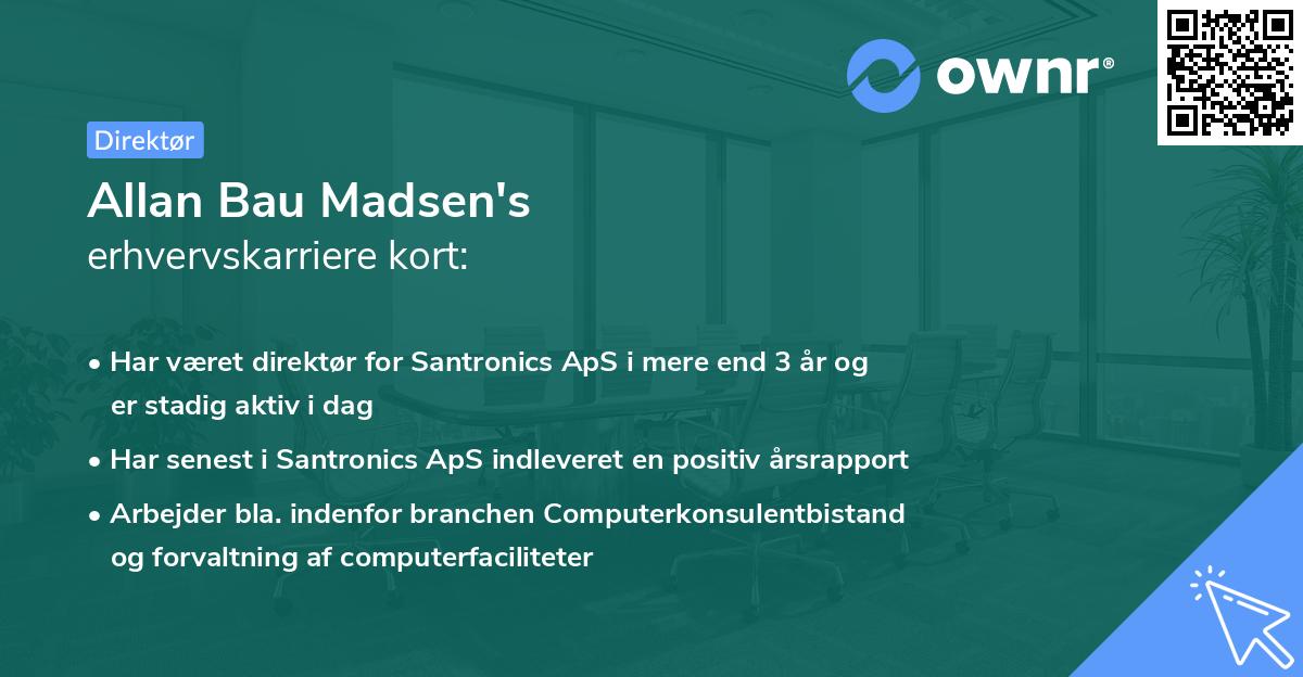 Allan Bau Madsen's erhvervskarriere kort