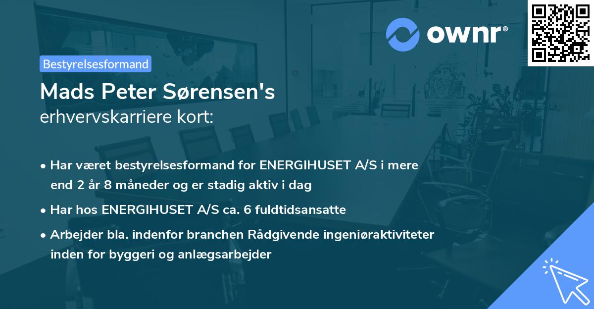 Mads Peter Sørensen's erhvervskarriere kort