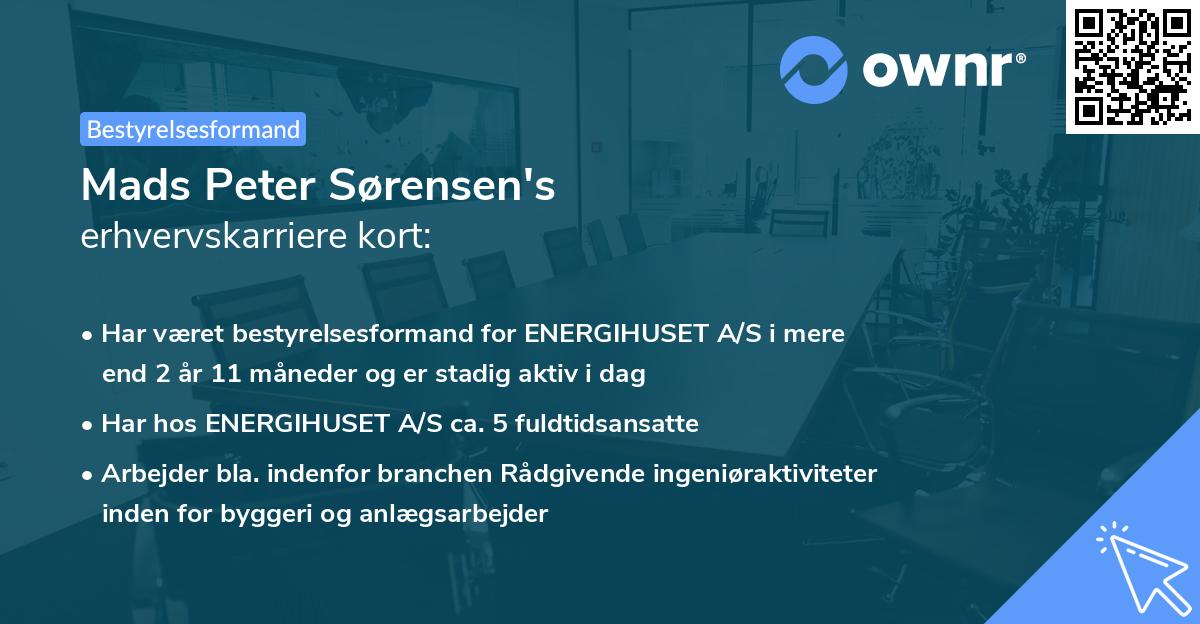 Mads Peter Sørensen's erhvervskarriere kort