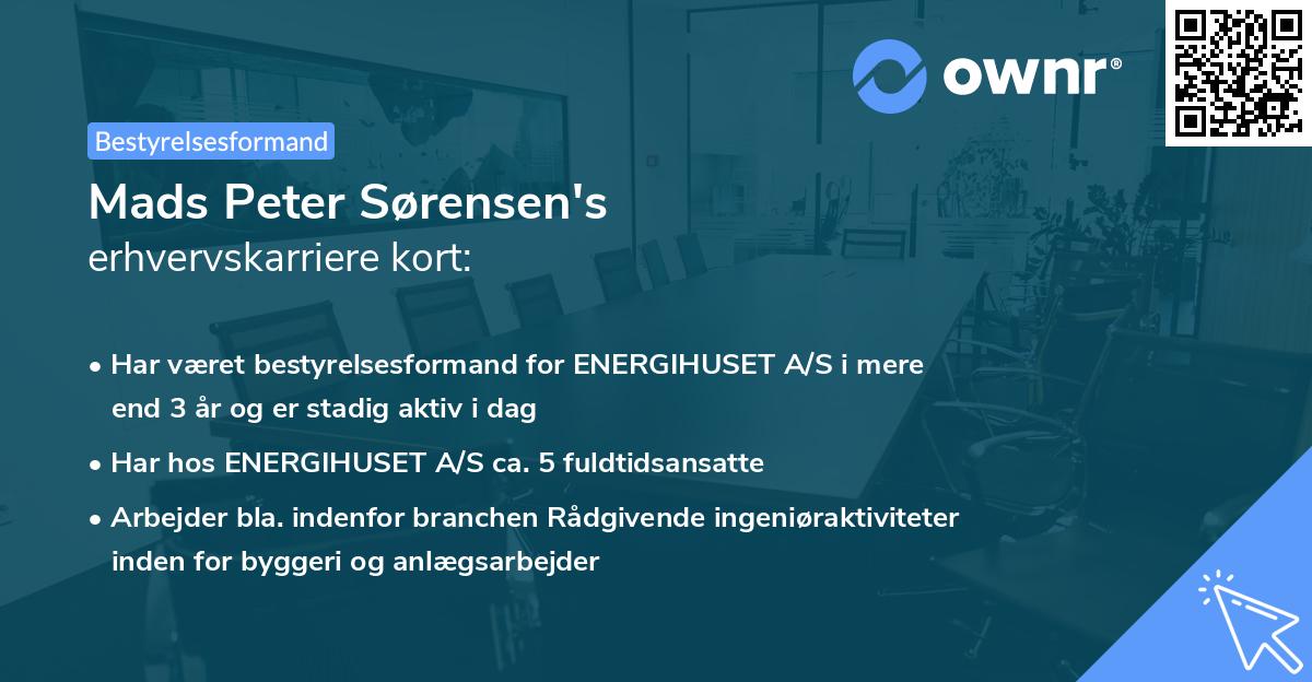 Mads Peter Sørensen's erhvervskarriere kort